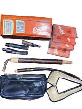 Vintage Brighton Ronson Pipe Accessories Set W/ Filters Leather Pouch & Pipe Too