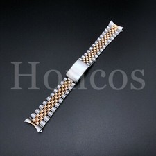 18MM JUBILEE WATCH BAND FITS FOR Seiko 5 SNKL23 SPRING BARS S/ROSE REPLACEMENT