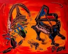 Paris Jazz  painting Abstract Modern Art  Contemporary  WALL DECOR Y65H5