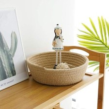 Round Woven Jute Basket for Fruits, Decor & Home Storage