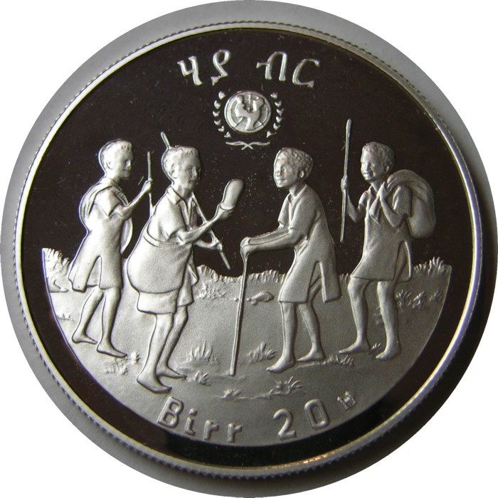 elf Ethiopia Socialist 20 Birr EE1972 Proof Yr of Child