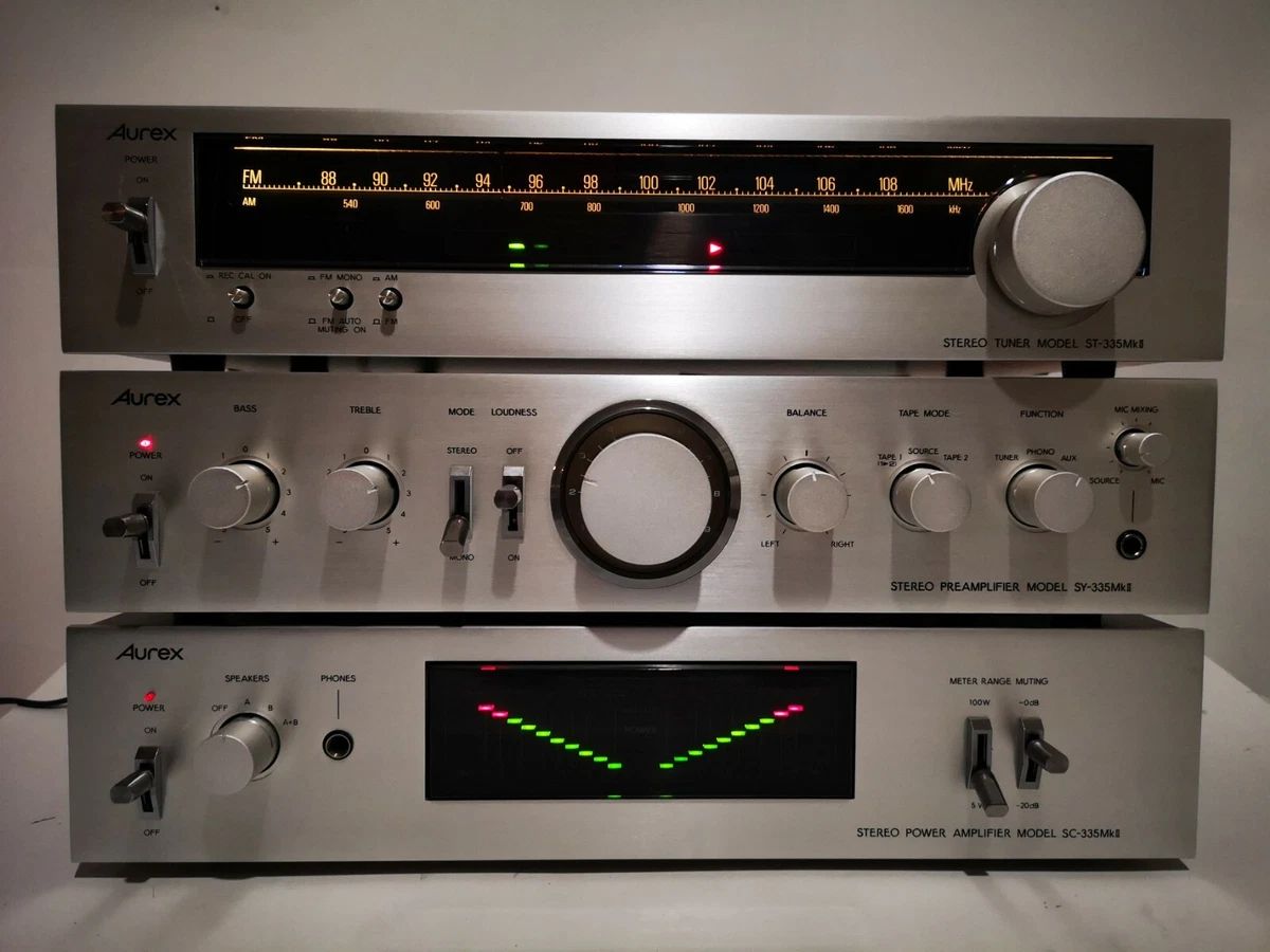 Vintage Aurex Toshiba Amp SC-335MKII, Preamp SY-335MKII, Stereo Tuner ST-335MKII