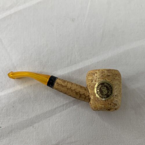 Vintage Missouri Meerschaum Company Corn Cob Smoking tobacco Pipe Used w/sticker