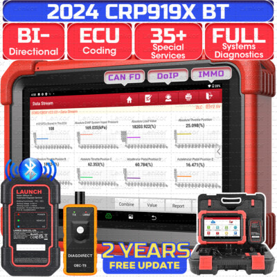 2025 LAUNCH CRP919XBT Elite Car Bidirectional Diagnostic Scanner Tool Key Coding