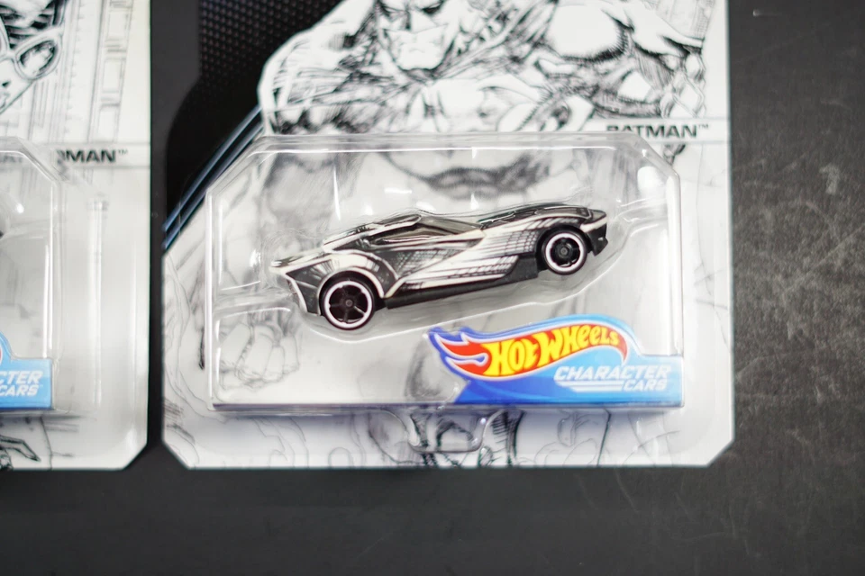 Hot Wheels Sketched Series DC Character Cars Batman - Catwoman Lot New - Image 3 of 4