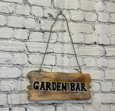 Gartenbar Wortschild Plakette Outdoor Gartenhaus Höhle Bar Shop 30 cm x 12 cm