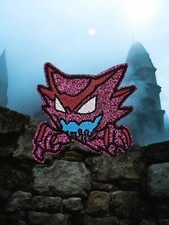 Pokemon - Haunter glitter embroidered patch iron on 2.6"  2.5" inches 