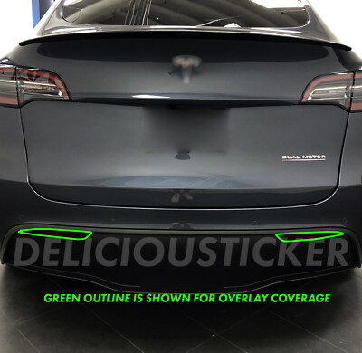 Smoked Rear Bumper Reflector Overlay Vinyl For Tesla Model Y – Precut Tint Kit, Matte Finish