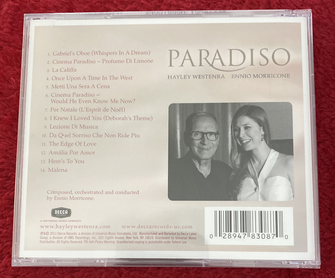 Paradiso By Hayley Westenra Ennio Morricone Audio CD Decca 2011 Gabriel