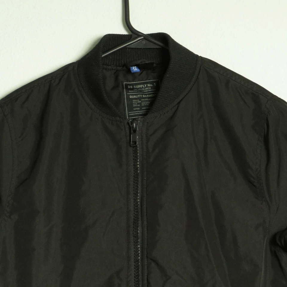 H & M разделенный куртка женщин маленький черный длинным рукавом молнии куртка с карманами - Изображение 2 из 4