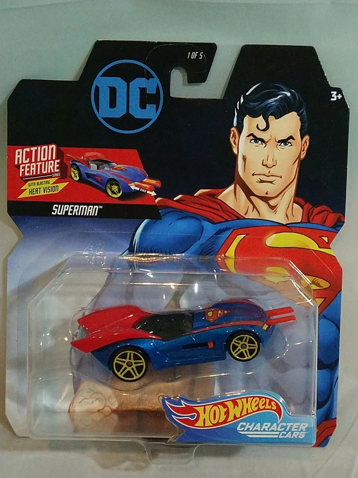 HOTWHEELS DC Action Figure DIE-CAST CHARACTER CARS 5PC Set Batman, Superman, Jok - Image 2 of 4