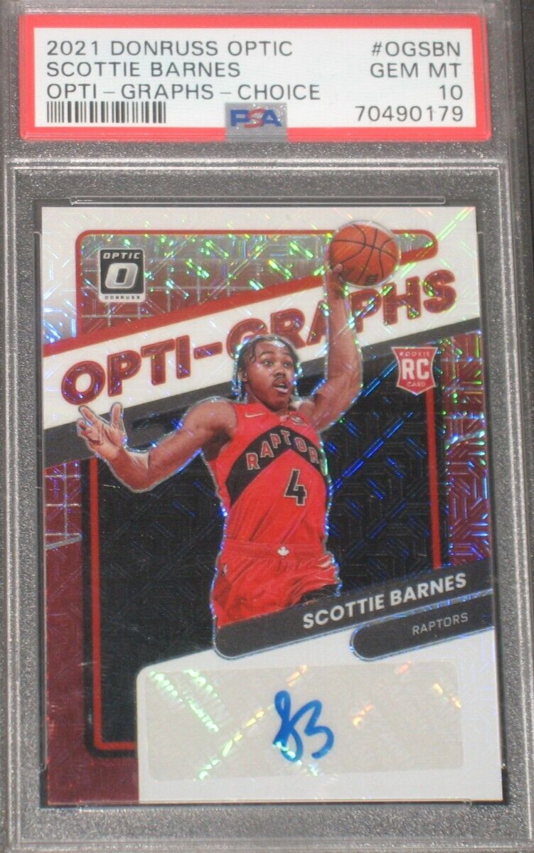 Scottie Barnes 2021-22 Donruss Optic Choice Autograph Rookie PSA 10 Gem Mint