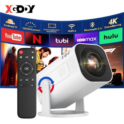 XGODY 4K Video Beamer Projektor Android WiFi Mini BT5.2 Heimkino Gimbal 3 Pro DE