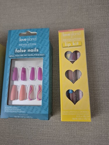 New Revolution Love Island make up set Lip Kit & False Nails Stocking Fillers - Picture 3 of 5