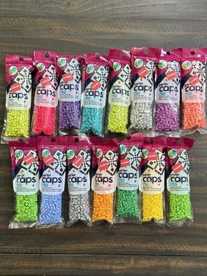 15 Pack Lot of Perler Caps Solid Top Fuse Beads Assorted Colors 11,250 in Total