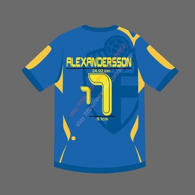 2006 Sweden Away Name Set   Alexandersson #7 Heat Transfer Patch | Fan Made Cust