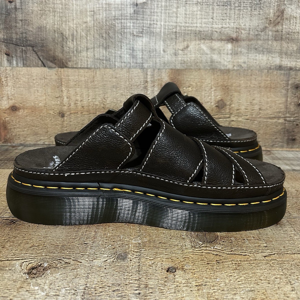 美品 ドクターマーチン Dr. Martens Maxxy Slide Dr. Doc Martens Maxxy Slide Mens Size 11 Brown Leather Sandal