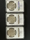 THREE (3x) 1884 O Morgan Silver Dollars NGC MS63