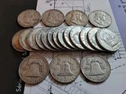 Lot of (20) Franklin Half Dollars  1950s-60s      90% Silver