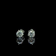Diamond Martini Studs Earrings Round 1 Carat IGI or GCI Lab Grown 18k White Gold