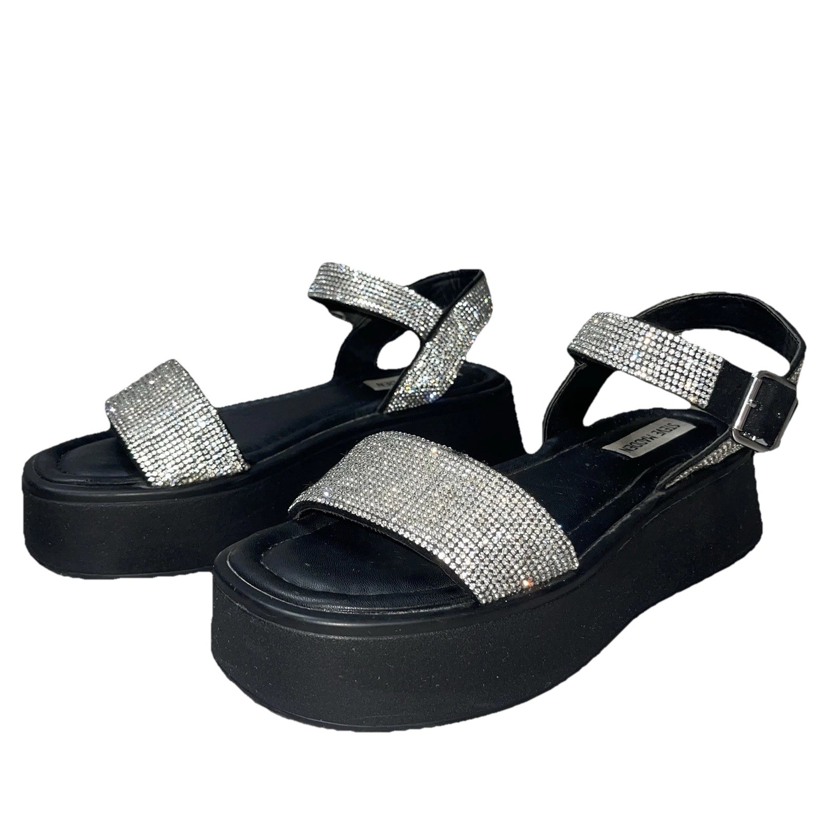 Steve Madden Sandals Platform 9 Girlhoodcore Sparkly Glitter Maximalist Glam