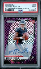 2024 PANINI PRIZM AUTO-PURPLE POWER #378 MICHAEL PENIX JR ROOKIE RC /49 PSA 9