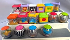 Fisher Price Peek-A-Boo Blocks Random Lot Of 16 Roll A Rounds Clean no doubles