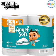 Angel Soft Toilet Paper, 4 Mega Rolls  16 Regular Rolls, Soft and Strong Toilet