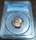 1949 Lincoln Cent PCGS MS-65 RD
