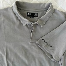 Oakley Mens Hydrolix Golf Polo Shirt Size Large Short Sleeve Gray