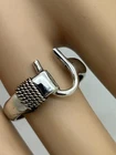 14 K Yellow Gold & 925 sterling silver Caribbean Hook Vintage Ring Size 6.