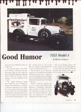 1931 Ford Model A Good Humor Truck 2 Pg Article