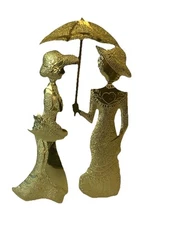 Home Interiors Victorian Ladies 9 Inch Shiny Brass Wall Art Homeco Vtg Lady