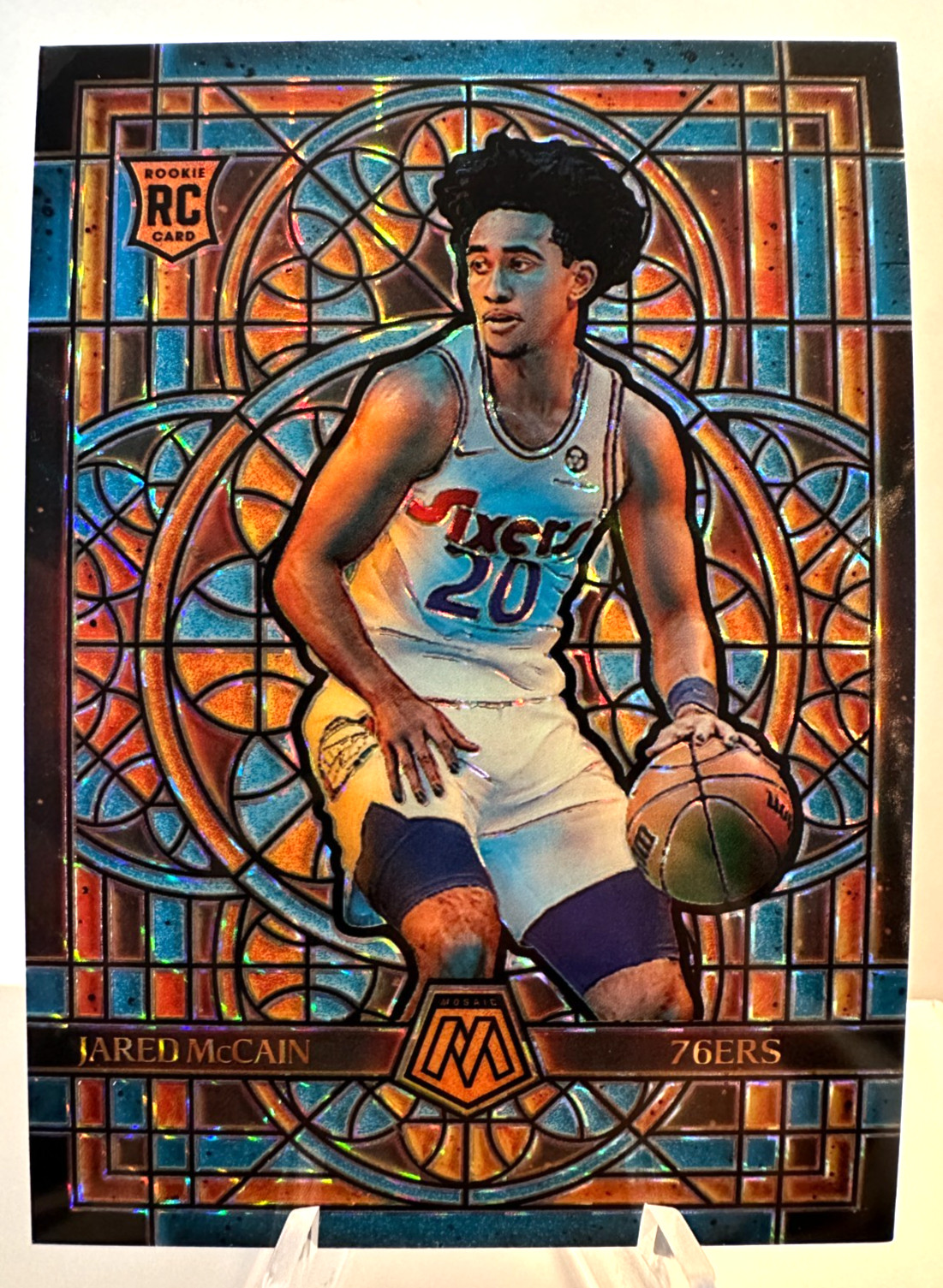 Jared McCain RC *SSP*: 2024-25 Panini Mosaic Stained Glass Case Hit Rookie!