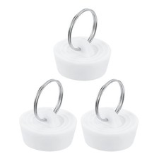 3 Pcs Rubber Sink Plug, Bathtub Drain Stopper Fit for 1-1/8" to 1-1/4", White