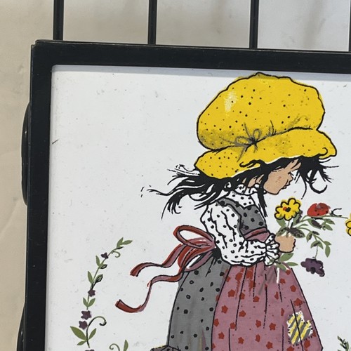 VTG 1970s Holly Hobbie Metal And Tile Two Pocket Letter & 3 Key Ring Holder - Picture 19 of 21