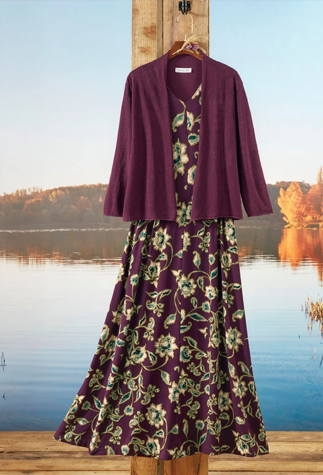 Maxi Vestido Coldwater Creek Bobinado Floral Color (Mora Multi o Especias Mul Foto 3 de 4