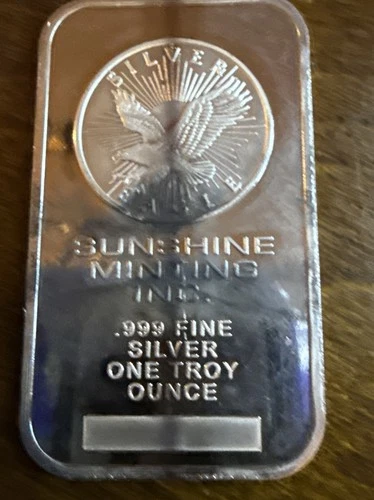 Sunshine Mint 1-oz Silver Bar .999 Fine Mint Mark SI  1 Troy oz Silver Eagle
