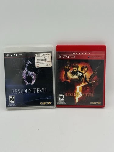 PS3 Resident Evil Lot (5 & 6) Greatest Hits & Standard Edition Complete Tested