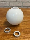 Antique White Milk Glass Lightning Rod Glass Globe Ball 4" Weathervane Farm