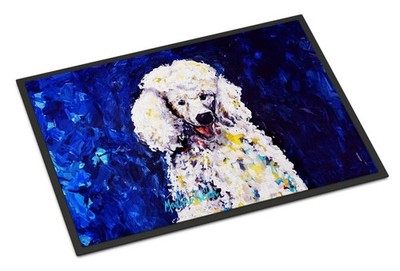 Louie White Poodle Doormat Front Door Mat Indoor Outdoor Rugs for Entryway, Non