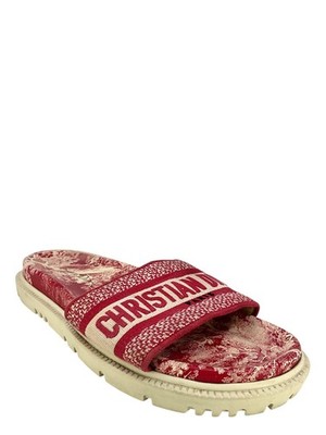 DIOR DWAY Toile De Jouy Slide Sandals Size 9.5