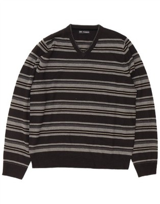 Marks & Spencer Herren Autogramm V-Ausschnitt Pullover Sweater Medium schwarz gestreift DR07