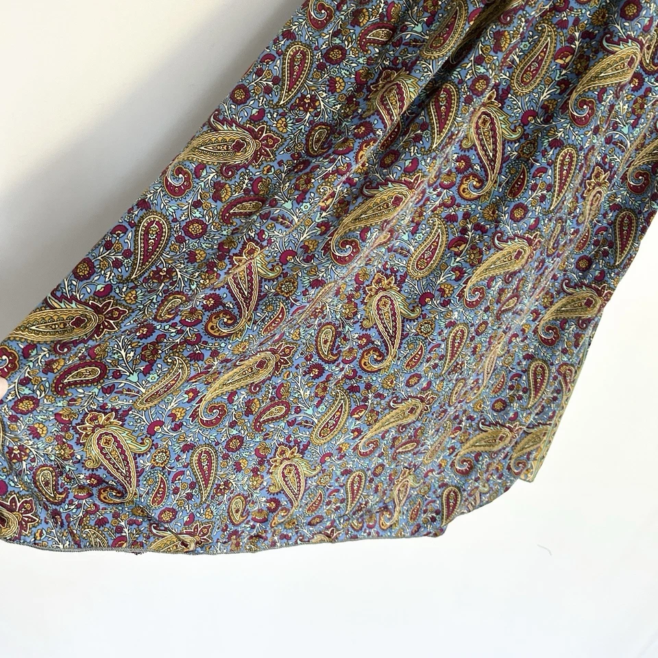 Vestido Boho Gitano Midi Mediano Seda Viscosa Pradera Campesino Calado Ligero Foto 3 de 4