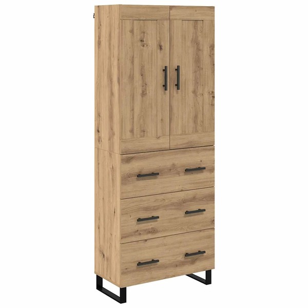 Schmales Hohes Highboard Artisan-Eiche 69,5X34X180 Cm Holzwerkstoff-image