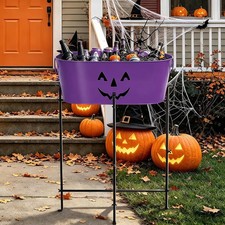 Large Halloween Beverage Tub with Stand Champagne Ice Bucket Stand 5.5 Gal......