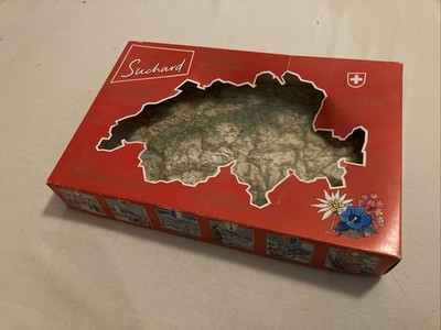 Suchard Box Map Switserland Relief Vintage Rare