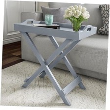Folding TV Tray Table - Contemporary Side Table with Removable Single Grey