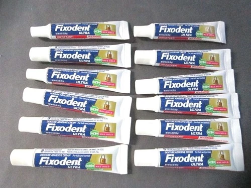 Fixodent 0.35oz Ultra Max Hold with Scope Travel/Pocket Size Tubes - Lot of 12