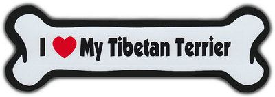Dog Bone Magnet: I Love My Tibetan Terrier | For Cars, Refrigerators, More